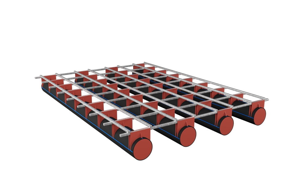 Понтоны из полимерных труб, по чертежам заказчика 